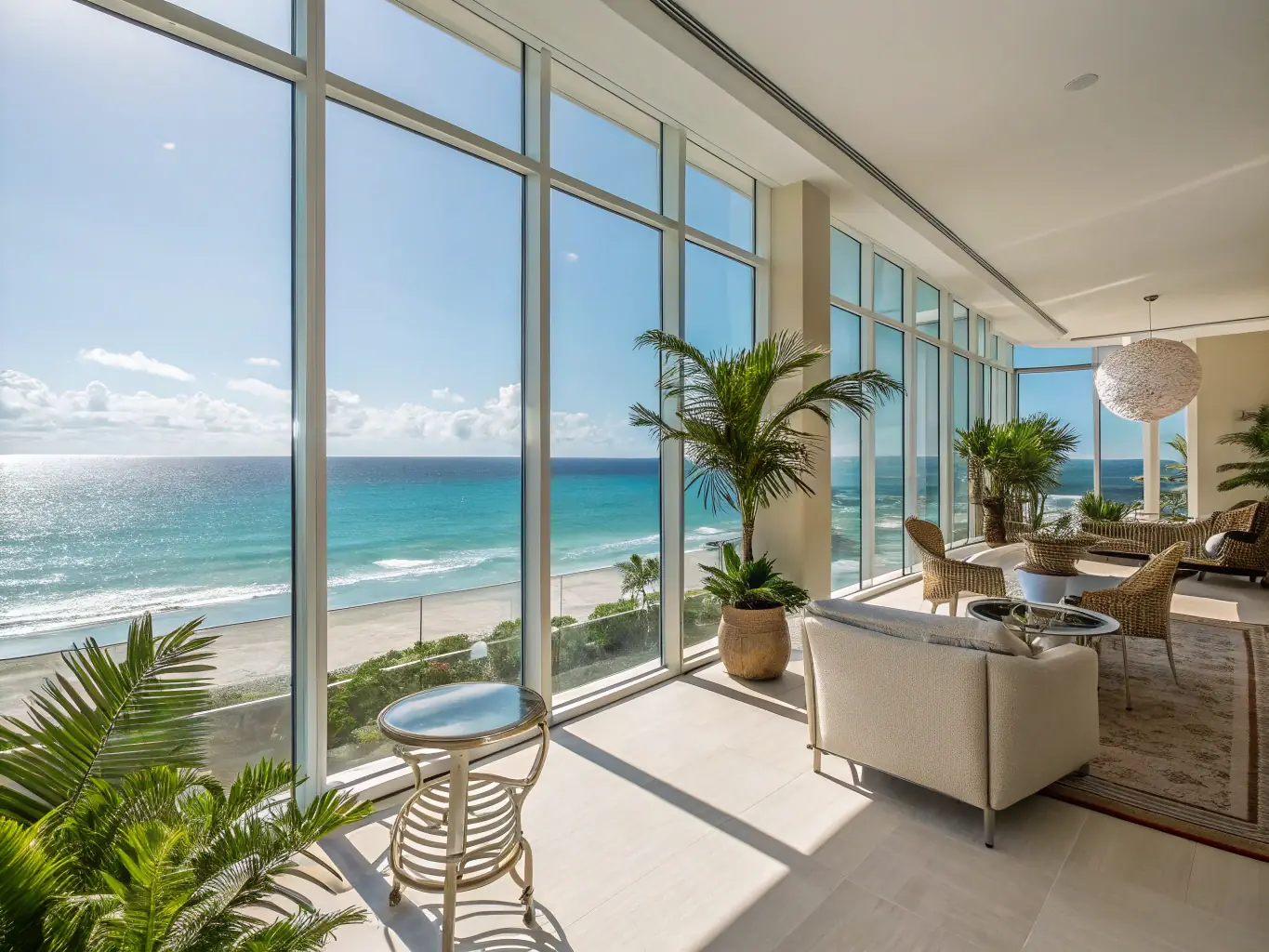 A charming holiday apartment in Durban overlooking the ocean, featuring a cozy balcony and vibrant decor, representing a relaxing and well-managed vacation rental property by possessionly.uno.